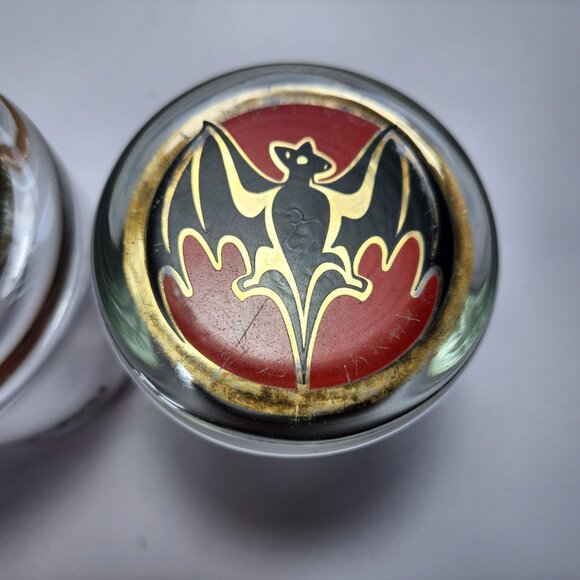 Bacardi Rum Glass Bacardi Bat logo Lot of 2 Weighted lo-ball Collectable10oz - Picture 10 of 10